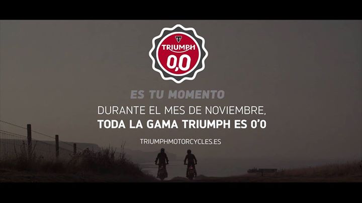 ¿Aún no te has enterado de que todavía estás a tiempo de hacerte con tu Triumph 0’0?